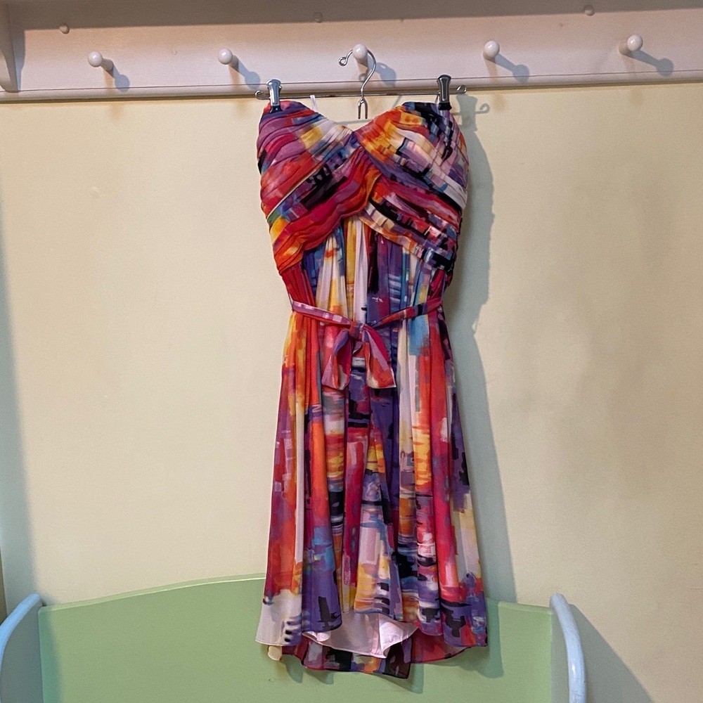 Donna Morgan Multicolor Strapless Dress